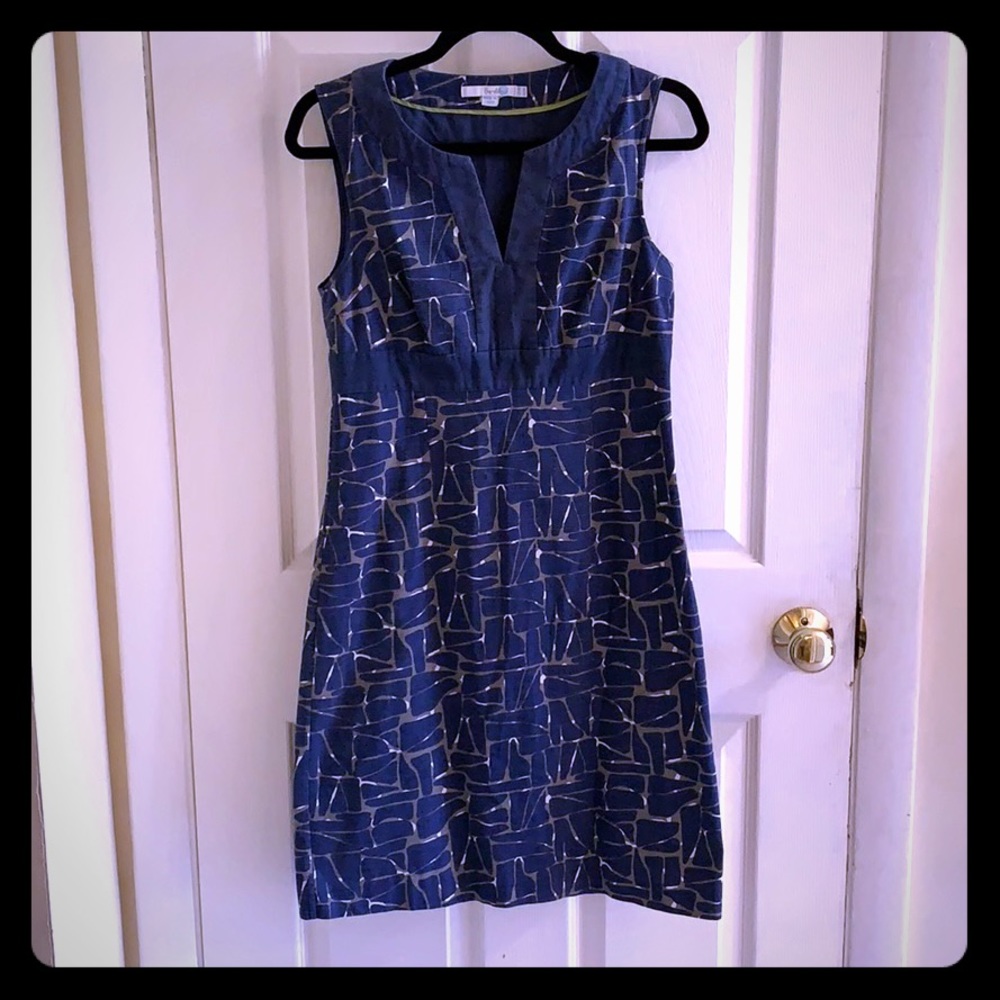 Used condition Boden navy and gray dress.